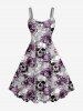 Skulls Flowers Print Plus Size Matching Hawaii Beach Outfit For Couples -  