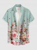 Flowers Leaf Print Plus Size Matching Hawaii Beach Outfit For Couples -  