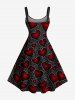 Valentine's Day Heart Rose Flowers Print Plus Size Matching Outfit For Couples -  