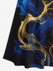 Plus Size Cold Shoulder Smoke Chiffon Ribbon Light Beam Print Hawaii Crisscross A Line Maxi Dress -  
