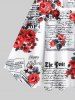 Robe débardeur trapèze grande taille à imprimé floral et lettres de journal pour la Saint-Valentin - Blanc 2X