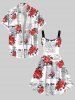 Robe débardeur trapèze grande taille à imprimé floral et lettres de journal pour la Saint-Valentin - Blanc 2X