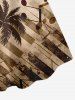 Robe débardeur hawaïenne grande taille à imprimé notes de piano et cocotier - Bronze L