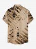 Chemise hawaïenne grande taille pour homme, avec imprimé de notes de piano et de cocotiers, boutons et poche. - Bronze L