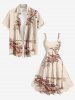 Plus Size Coconut Tree Cars Print Hawaii Tank Dress -  