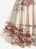 Plus Size Coconut Tree Cars Print Hawaii Tank Dress -  