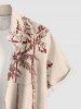 Plus Size Coconut Tree Cars Print Buttons Pocket Hawaii Shirt For Men -  