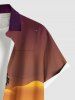 Chemise hawaïenne grande taille pour homme, à imprimé cocotiers, oiseaux et lune, boutons et poche. - Brun Légère S