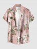 Flowers Leaf Print Plus Size Matching Hawaii Beach Outfit For Couples -  