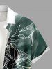 Chemise hawaïenne grande taille pour homme, à imprimé floral et éclaboussures de peinture, boutons et poche. - Vert profond S