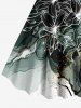 Robe débardeur hawaïenne grande taille à imprimé fleurs et feuilles, colorblock et éclaboussures de peinture - Vert profond 6X