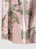Chemise hawaïenne grande taille à imprimé floral et feuilles, boutons et poche pour homme - Rose  M