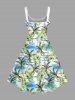 Robe débardeur hawaïenne à imprimé cocotier et mer grande taille - Blanc M