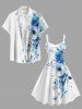 Robe débardeur hawaïenne à imprimé fleurs et feuilles grande taille - Blanc S