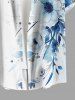 Chemise hawaïenne grande taille à imprimé floral et feuilles, boutons et poche pour homme - Blanc S