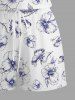 Combinaison hawaïenne grande taille à imprimé floral et feuilles, cintrée - Blanc L