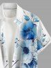Chemise hawaïenne grande taille à imprimé floral et feuilles, boutons et poche pour homme - Blanc S