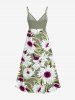 Robe débardeur hawaïenne à imprimé floral et feuilles grande taille - Vert clair XS