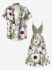 Robe débardeur hawaïenne à imprimé floral et feuilles grande taille - Vert clair M