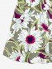 Robe débardeur hawaïenne à imprimé floral et feuilles grande taille - Vert clair M