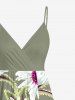 Robe débardeur hawaïenne à imprimé floral et feuilles grande taille - Vert clair M