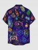Chemise hawaïenne grande taille pour homme, avec motif raton laveur, pirate, voilier, gouvernail, cocotier et galaxie, boutons et poche. - Concorde S