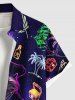 Chemise hawaïenne grande taille pour homme, avec motif raton laveur, pirate, voilier, gouvernail, cocotier et galaxie, boutons et poche. - Concorde S
