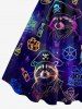 Plus Size Raccoon Pirate Sailboat Rudder Coconut Tree Galaxy Print Hawaii Tank Dress -  