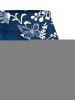 Plus Size Flowers Leaf Tropical Print Split Hawaii Skirt -  