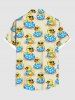 Plus Size Sunglass Ducks Print Buttons Pocket Hawaii Shirt For Men -  