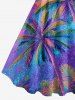 Robe trapèze hawaïenne grande taille à imprimé lune et cocotier ombré - Violet clair L