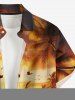 Chemise à boutons pour homme, grande taille, imprimé hawaïen, coucher de soleil ombré, cocotier, grande taille, motif mer, coucher de soleil, style hawaïen. - Brun Légère M