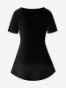 Plus Size Unicorn Glitter Print Short Sleeves T-shirt -  