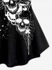 Plus Size Skulls Wing Cross Painting Splatter Print Short Sleeves T-shirt -  