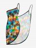 Paréo de plage convertible grande taille à imprimé coucher de soleil ombré avec cocotiers et nuages, style hawaïen - Multi L