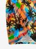 Plus Size Coconut Tree Cloud Ombre Sunset Sky Print Hawaii Covertible Beach Cover Up -  