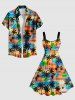 Plus Size Coconut Tree Cloud Ombre Sunset Sky Print Hawaii A Line Dress -  