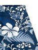 Flowers Leaf Tropical Print Plus Size Hawaii Matching Set -  