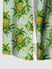 Chemise hawaïenne grande taille à imprimé feuilles d'ananas, boutons et poches pour homme - Vert clair S