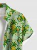 Chemise hawaïenne grande taille à imprimé feuilles d'ananas, boutons et poches pour homme - Vert clair S