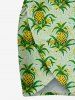 Paréo de plage hawaïen convertible grande taille à imprimé feuilles d'ananas - Vert clair 2X