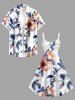 Robe hawaïenne grande taille à imprimé fleurs et feuilles - Blanc XXS