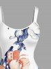 Robe hawaïenne grande taille à imprimé fleurs et feuilles - Blanc XXS