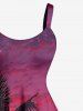 Coconut Tree Ombre Dusk Print Hawaii A Line Dress -  