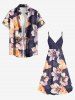 Robe débardeur trapèze à imprimé floral et feuilles grande taille, style hawaïen, cache-cœur - Concorde 6X