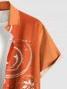 Chemise hawaïenne à imprimé floral et papillon grande taille avec poches boutonnées pour hommes - Orange 6XL