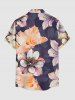 Chemise hawaïenne à imprimé floral et feuilles grande taille avec poche boutonnée pour homme - Concorde 2XL