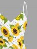 Paréo de plage hawaïen à imprimé tournesol grande taille - Jaune XXS