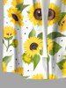 Chemise hawaïenne grande taille pour homme, à imprimé tournesol, boutons et poches. - Jaune 2XL