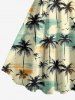 Robe débardeur hawaïenne grande taille à imprimé cocotier, oiseau et nuage - Bleu clair S
